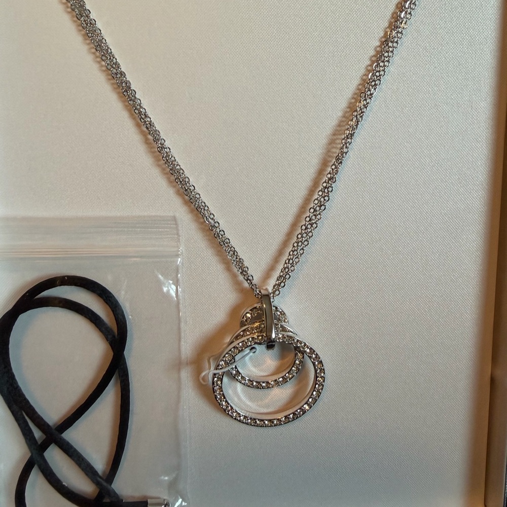 Nolan Miller Silver Necklace with Elegant Pendant - Picture 1 of 4